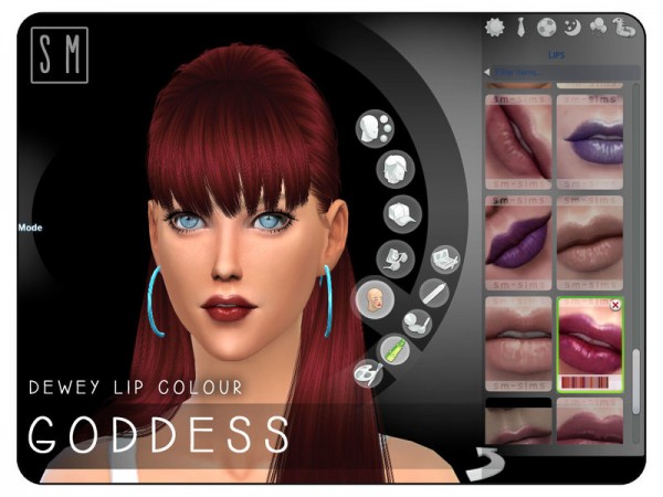  The Sims Resource: Goddess   Dewy Lip Colour by Screaming Mustard