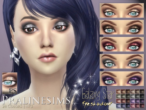  The Sims Resource: Galaxy Star Eyeshadow by Pralinesims
