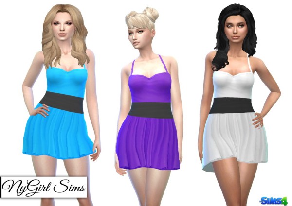  NY Girl Sims: Banded Spaghetti Strap Skater Dress