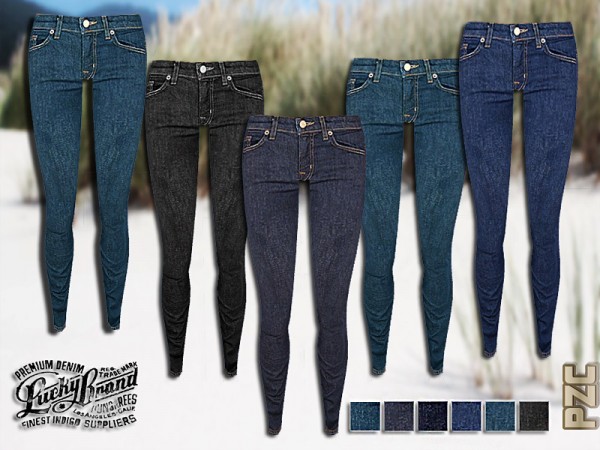  The Sims Resource: Dark Skinny Denim Jeans by Pinkzombiecupcake