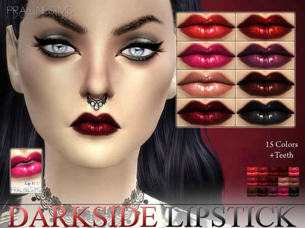  The Sims Resource: Darkside Lipstick | N27 +Teeth by PralineSims