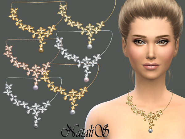  The Sims Resource: Orchid flowers necklace by NataliS