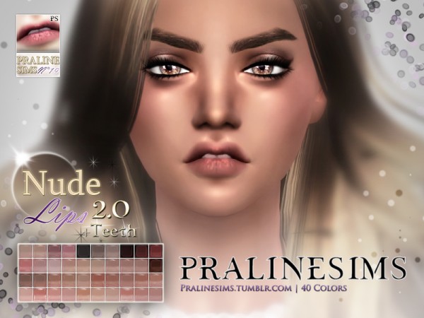  The Sims Resource: Nude Lips 2.0 Duo (+Teeth) by Pralinesims