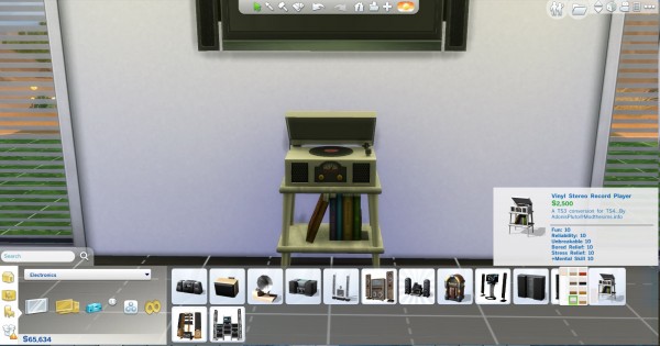  Mod The Sims: Vinyl Stereo Record Player by AdonisPluto