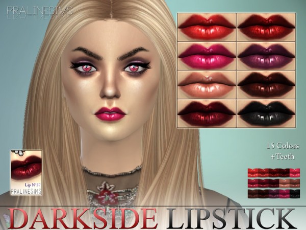  The Sims Resource: Darkside Lipstick | N27 +Teeth by PralineSims