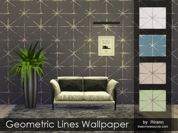  The Sims Resource: Geometric Lines Wallpaper by Rirann