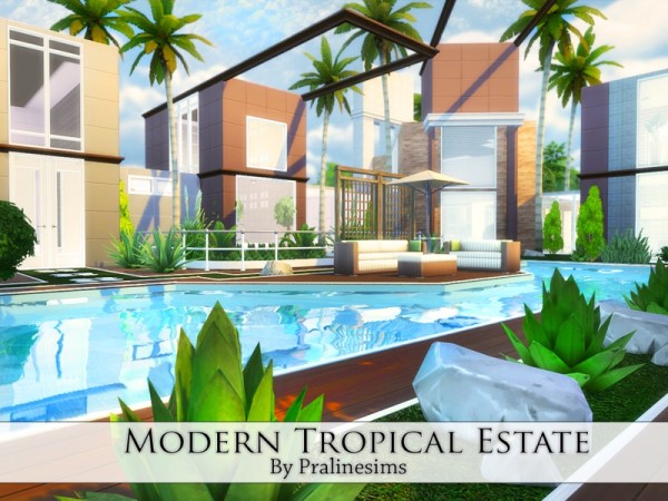  The Sims Resource: Modern Tropical Estate by Pralinesims