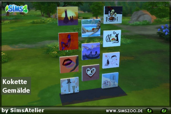  Blackys Sims 4 Zoo: Coquette paintings by Sims Atelier