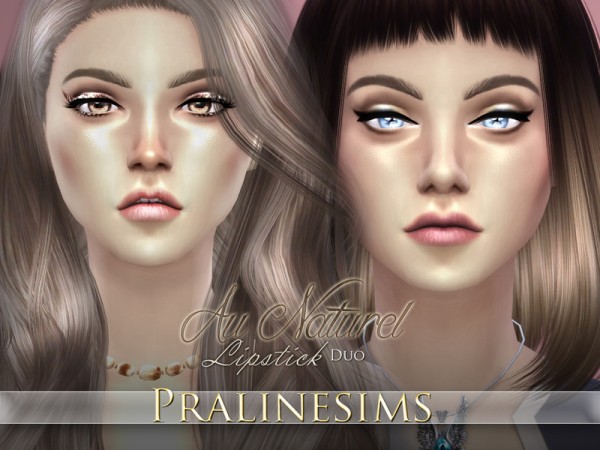  The Sims Resource: Au Naturel Lipstick Duo by Pralinesims