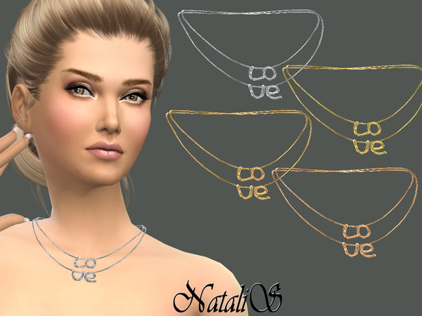  The Sims Resource: LOVE necklace by NataliS