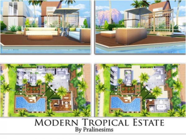  The Sims Resource: Modern Tropical Estate by Pralinesims