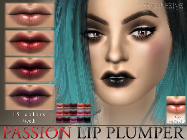  The Sims Resource: Passion Lip Plumper | N29 +Teeth by PralineSims
