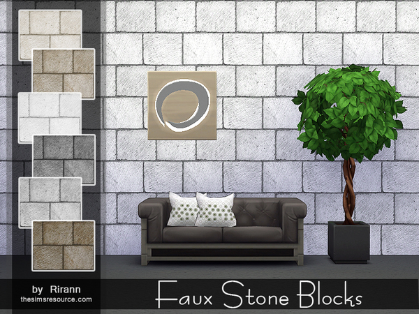  The Sims Resource: Faux Stone Blocks by Rirann
