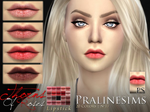  The Sims Resource: Thorns of Roses   Lipstick Duo by PralineSims
