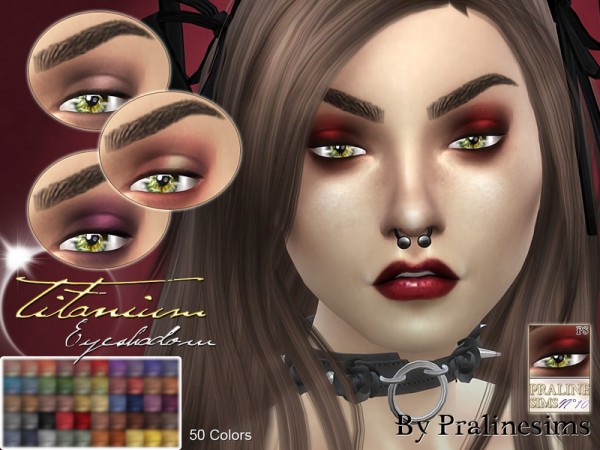  The Sims Resource: Titanium Eyeshadow 50 Colors by Pralinesims