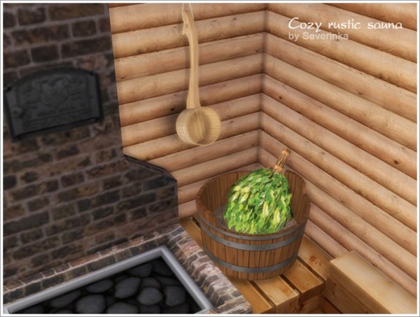  Sims by Severinka: Cozy rustic sauna
