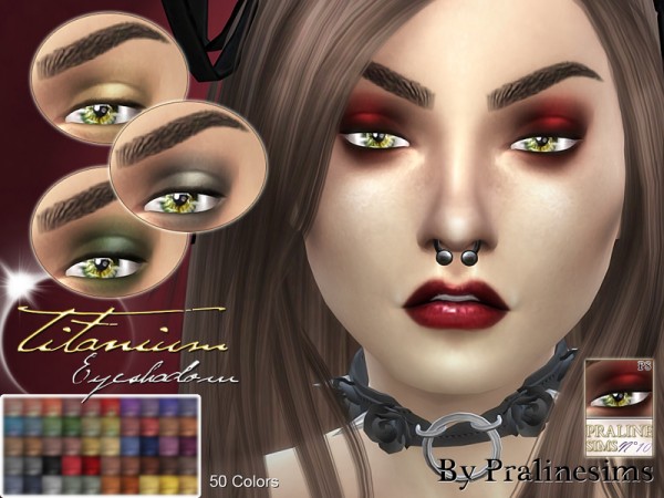  The Sims Resource: Titanium Eyeshadow 50 Colors by Pralinesims