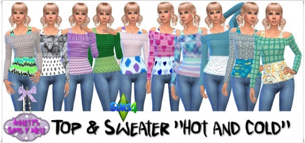  Annett`s Sims 4 Welt: Top & Sweater Hot and Cold