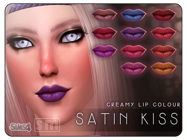  The Sims Resource: Satin Kiss   Creamy Lip Colour by Screaming Mustard