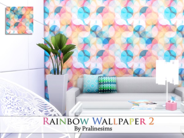  The Sims Resource: Rainbow Wallpaper 2 by Pralinesims