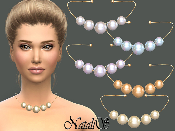  The Sims Resource: Faux pearl necklace by NataliS