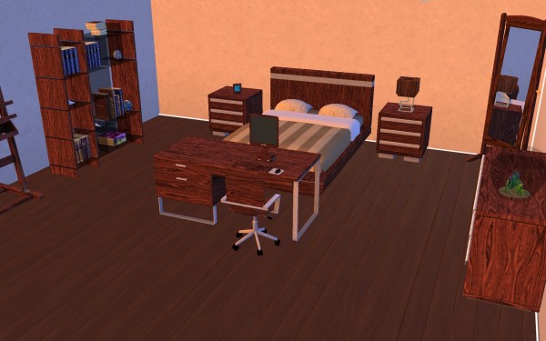  Mod The Sims: Modern Bed/Study Room by g1g2