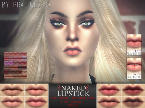  The Sims Resource: Naked Lipstick | 30 Colors / N32 by Pralinesims