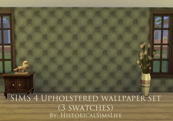  History Lovers Sims Blog: Upholstered Wallpaper Set
