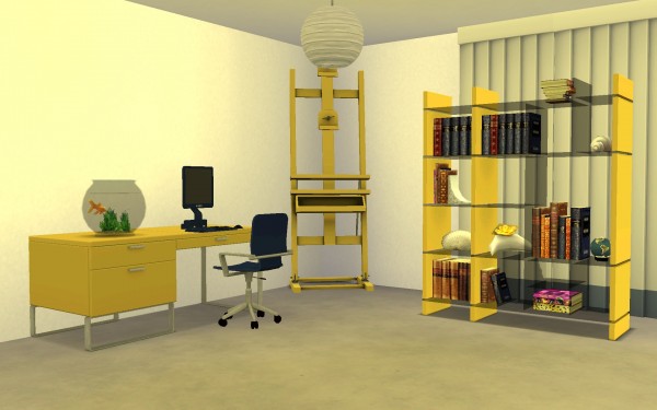  Mod The Sims: Modern Bed/Study Room by g1g2