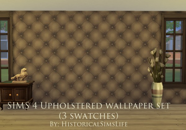  History Lovers Sims Blog: Upholstered Wallpaper Set