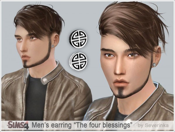  Sims by Severinka: Mens earrings set on left ear