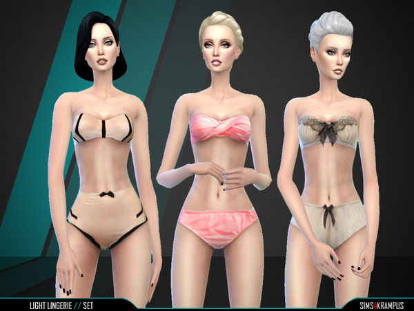  The Sims Resource: Light Lingerie Set by SIms4Krampus