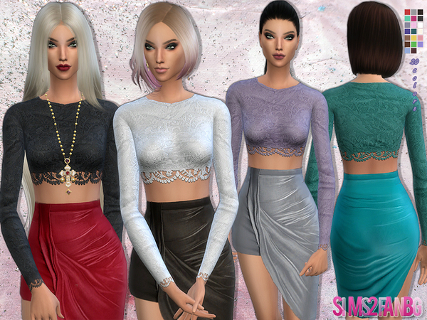  The Sims Resource: 66   Blouse with lace details by sims2fanbg