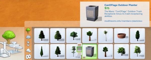  Mod The Sims: CanOFlage Outdoor Planter by plasticbox