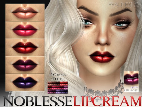  The Sims Resource: Noblesse Lipcream N23 +Teeth by Pralinesims