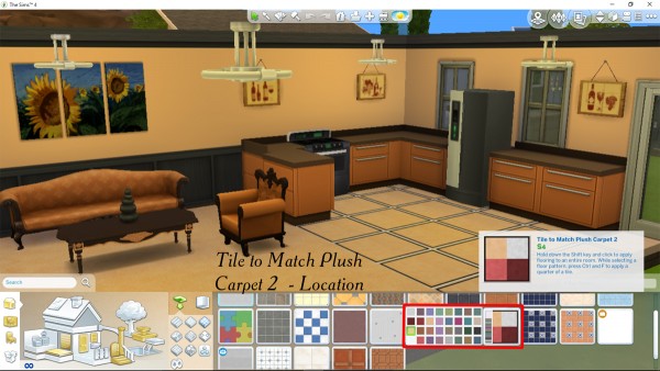  Mod The Sims: Textured Floor Tile to Match Plush Carpet 2 in 32 Colours! by Simmiller