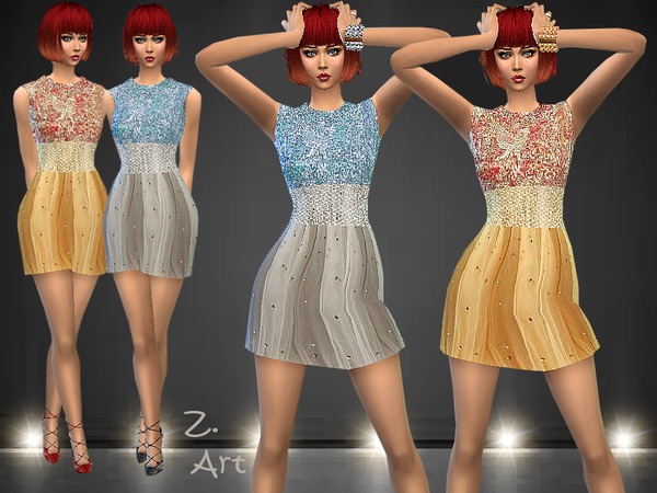  The Sims Resource: Glitter dress by Zuckerschnute20