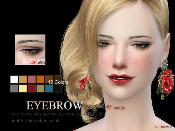  The Sims Resource: Eyebrows 28F by S Club