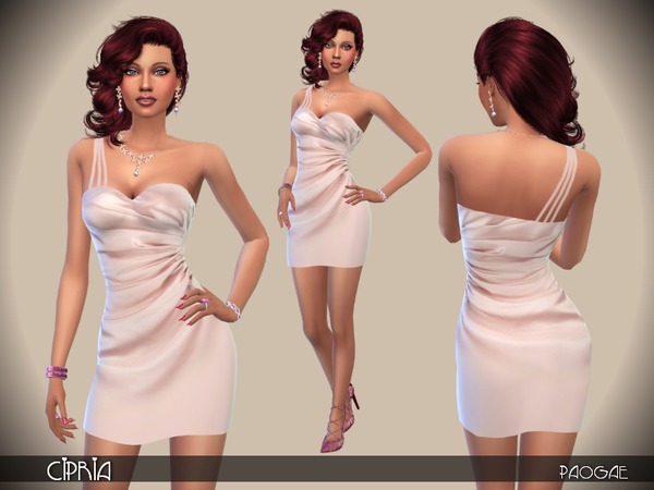  The Sims Resource: Cipria dress by Paogae