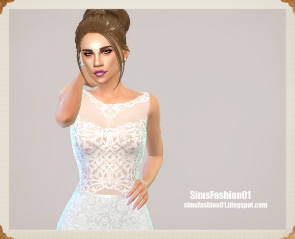  Sims Fashion 01: Wedding Dress With Transparency