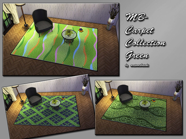  The Sims Resource: MB Carpet Collection Green by matomibotaki