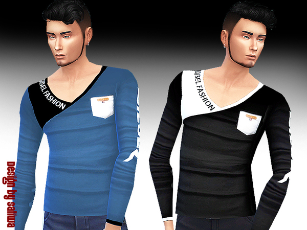The Sims Resource: Diesel Long Sleeve Top by Saliwa • Sims 4 Downloads
