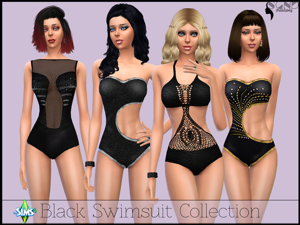  The Sims Resource: Black Swimsuit Collection by SimGirlNextDoor