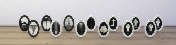  The Stories Sims Tell: Black and White Oval Frames
