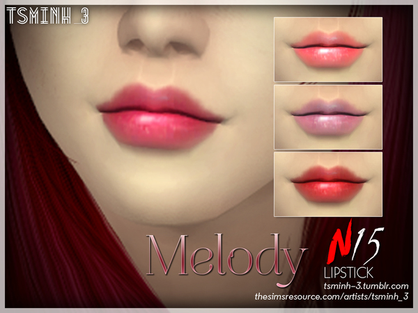  The Sims Resource: Melody Lipstick by Tsminh 3