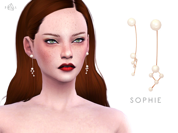  The Sims Resource: Gold Pearl Earrings   SOPHIE by Starlord