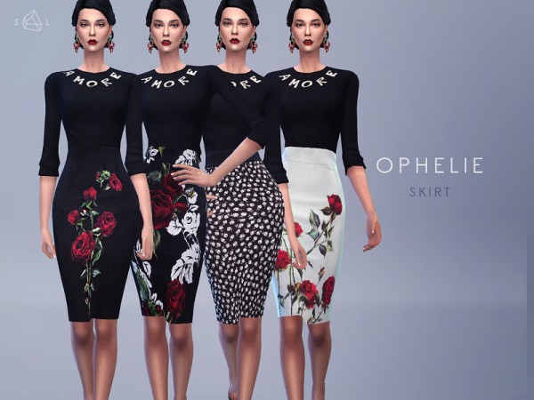  The Sims Resource: Sweater and Pencil Skirt Set   OPHELIE