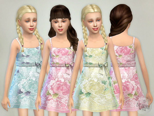  The Sims Resource: Embroidered Organza Dress by lillka