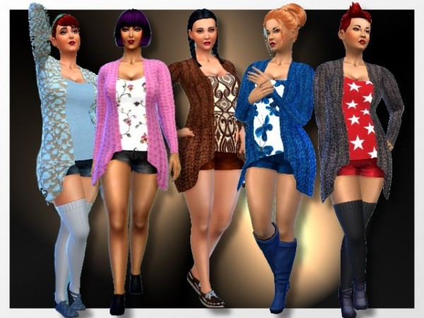  All4Sims: Curtains, Skirts, Cardigans by Architektur Artist