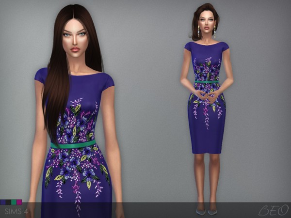  BEO Creations: Multicolored embroidered short dress